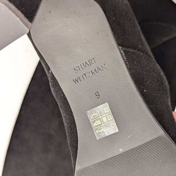 Stuart Weitzman Women Brooks Tall Black Suede Dress Office Boots sz 9US EUR 39.5 - Picture 7 of 11